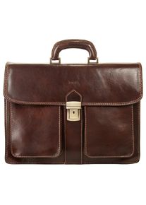 BAGAN , Aktentasche echt Leder, Made in Italy , dunkelbraun