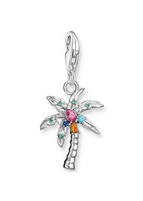 Thomas Sabo , Charm-Einhänger »Palme, 1932-342-7«, mit Glas-Keramik Stein , silberfarben-mehrfarbig + mehrfarbig , Modischer Charm-Anhänger mit...