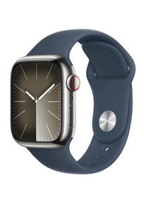 Apple , Smartwatch »Watch Series 9 Edelstahl«, (4,1 cm / 1,61 Zoll), Watch OS 10, Sport Band , Silber