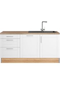 KOCHSTATION , Küche »KS-Ahus« 180 cm breit, wahlw.mit E-Geräten, Soft Close Funktion, MDF Fronten , Küche: weiß + Front: weiß matt + Korpus:...