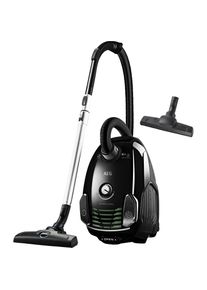 AEG , Bodenstaubsauger »VX6 ÖKO (VX6-2-ÖKOX)«, 650 W, mit Beutel, 60% Recyclingmaterial, 9 m Aktionsradius, inkl. Hartbodendüse , Ebony Black /...