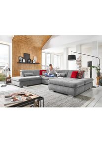 Die PlanBar, Wohnlandschaft &raquo;MP-IN17004 U-Form&laquo; wahlweise mit Funktionen, Kaltschaum-Polsterung, silver, 100% Polyester, B/H/T: 382 cm x 84 cm x 124 