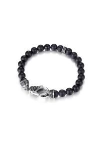 Kingka , Armband »SB2180SAG«, mit Achat , edelstahlfarben-schwarz + schwarz , Klassisch und dennoch trendig präsentiert sich dieses Herrenarmband