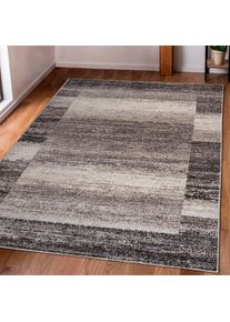 my home , Teppich »Beldre« rechteckig 9 mm Höhe mit besonders weichem Flor, Kurzflor, modernes Design, mit Bordüre , braun , Obermaterial: 100%...