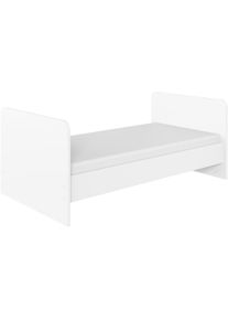 wimex, Babybett &raquo;Fehmarn unkompliziertes Umbauen zum Juniorbett m&ouml;glich&laquo; Kinderbett Sprossenbett mit Rollrost, Wei&szlig;/ Absetzung Viking oak Nachbildung,