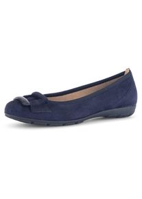 Gabor , Ballerina, Businessschuh, Halbschuh, Schlupfschuh, komfortabler Elastikeinfass , nachtblau , 44 , 44 , Ballerina mit lederbezogenem...
