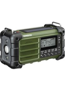 Sangean , Notfallradio »MMR-99«, (Bluetooth AM-Tuner-FM-Tuner mit RDS), Multi-Powered Digital Tuning Emergency , grün , Powered by Hand Crank/Solar...