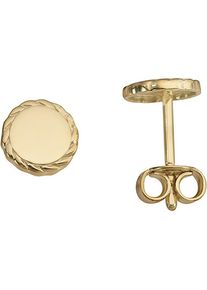 Firetti, Damen, Paar Ohrstecker &raquo;Schmuck Geschenk Gold 333 Ohrschmuck Ohrringe Kreis / rund&laquo;, gelbgoldfarben, gelbgoldfarben, Schlichte Ohrstecker