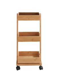 Wenko , Rollwagen »Regal Tortona«, Badezimmer-Schrank mit 3 Ablagen , natur