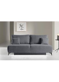 WERK2 , Schlafsofa »Valerie mit Komfortsitz- und Liegehöhe, Breite 200cm, « bequemes 2-Sitzer Schlafcouch mit Bettkasten , grau