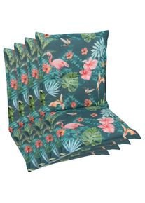 GO-DE , Sesselauflage 110x50 cm , blau , Bezug Innen: 100% Polyester. Obermaterial: 65% Polyester, 35% Baumwolle. F&uuml;llung: 100% Polyurethan