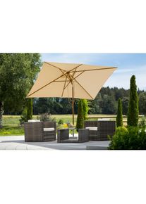 Schneider Schirme, Sonnenschirm &raquo;Malaga&laquo; abknickbar, ohne Schirmst&auml;nder, natur, Obermaterial: 100% Polyester, natur