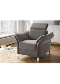 Sit & More sit&more, Sessel &raquo;Vincenzo&laquo; inklusive Kopfteilverstellung, hellgrau, Flachgewebe, hellgrau
