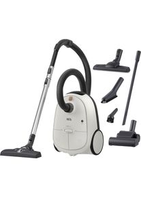 AEG , Bodenstaubsauger »HYGIENIC 6000 (AB61H6SW)«, 850 W, mit Beutel, hohe Saugleistung, inkl. Zusatzdüsen, 50 % Recyclingkunststoff , Shell White
