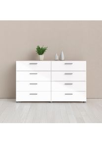 Inosign, Kommode &raquo;Pepe, Aufbewahrung, Schubladenschrank, Stauraum&laquo; Sideboard mit 8 Schubl&auml;den, Breite 140 cm, H&ouml;he 82 cm, Eiche struktur/Wei&szlig;, 