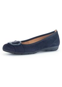 Gabor , Ballerina, flache Schuhe, Slipper mit Hovercraft Luftkammern-Laufsohle , dunkelblau , 39 , 39 , Ballerina mit dekorativem Schmuckelement