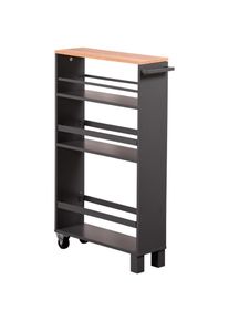 Kesper , K&uuml;chenwagen &raquo;Nischenwagen, grau&laquo;, grau / braun, Spanplatte, B/H/T: 50 cm x 79 cm x 15 cm, grau / braun