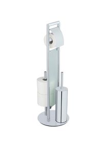 Wenko , WC-Garnitur »Sulmona«, aus Edelstahl-Polypropylen, mit Silikon-Bürstenkopf , silber, transparent