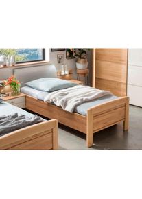 Wiemann, Holzbett &raquo;Kiruna&laquo; in Komforth&ouml;he, Eiche teilmassiv/Champagner, Liegefl&auml;che L&auml;nge Breite: 200 cm x 100 cm, Eiche teilmassiv/Champagner