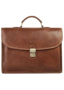 Pike Piké , Aktentasche echt Leder, Made in Italy , braun