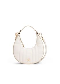 Tommy Hilfiger, Damen, Schultertasche &raquo;TH FEMININE MOON CROSSOVER&laquo;, Damen Umh&auml;ngetasche, Hobo, mit TH-Schmuckelement, ivory, ivory, Obermaterial aus 