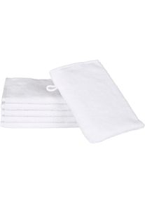Ross , Waschhandschuh »Sensual Skin«, (6 St.), mit Aloe-Vera-Öl veredelt , weiß , B/L: 16 cm x 22 cm