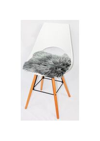 Heitmann Felle , Stuhlkissen »Lamm, Sitzauflage eckig«, 44x44 cm, echtes Lammfell, waschbar, auch als 2er oder 4er Set , grau + unifarben-Felloptik...