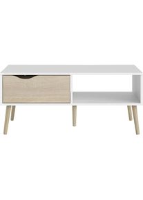 Andas , Couchtisch »Oslo, Beistelltisch, Sofatisch, Coffeetable, Wohnzimmertisch« mit 2 Ebenen, 1 Schublade, 1 offenes Fach, Breite 99 cm ,...