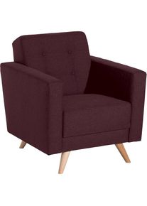 Max Winzer , Sessel »Julius, Loungesessel«, mit Knopfheftung , burgund
