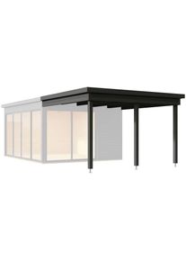 Lasita Maja, Gartenhaus-Anbaudach &raquo;DOMEO 3 UND 4 DACHVERL&Auml;NGERUNG CARBONGRAU&laquo;, Carbongrau, Holzwerkstoff, Carbongrau