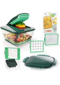 Genius , Zerkleinerer »Nicer Dicer Chef«, 3300 ml Kunststoff-Auffangbehälter, 9-teilig , grün