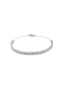UNIKE JEWELLERY , Armkette »CLASSY SHINY, UK.PU.1206.0002«, mit Zirkonia (synth.) , silberfarben-kristallweiß + kristallweiß , Filigranes Armband...
