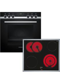 Siemens, Elektro-Herd-Set &raquo;HE517GBS3&laquo; mit Teleskopauszug nachr&uuml;stbar 3D Hei&szlig;luft, Edelstahl, Integriertes Reinigungssystem : Hydrolytisch