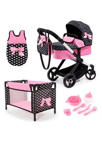 BAYER , Kombi-Puppenwagen »Xeo Mega, schwarz«, (Set) , schwarz