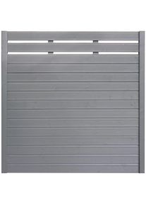 Bm Massivholz, Holzzaun Fichte grau lasiert, LxH: 180x180 cm, grau, Holzwerkstoff, H/L: 180 cm x 180 m, grau