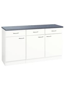 Wiho-Küchen wiho Küchen , Unterschrank »Kiel«, 180 cm breit , Front und Korpus: Weiß, Arbeitsplatte: Canvas Grau