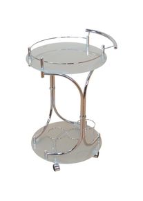 Home Affaire, K&uuml;chenwagen, chromfarben/milchglas, B/H/T: 50 cm x 75 cm x 45 cm, chromfarben/milchglas