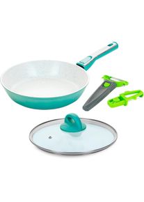 Genius , Pfannen-Set »Cerafit Revolution Pfanne Ø 28 cm inkl. Börner Multi Peeler«, (Set, 5 tlg., Pfanne, Ø 28 cm, aquagrün, Börner Multi peeler...