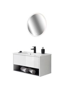 Places of Style , Badmöbel-Set »Studio Line, Bad im modernen Design, 2-teiliges Badezimmer«, (2 St.), Waschtisch und Spiegel, in zwei Farben...