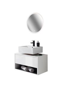 Places of Style , Badmöbel-Set »Studio Line, Bad im modernen Design, 2-teiliges Badezimmer«, (2 St.), Unterschrank und Spiegel, in zwei Farben...