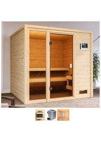 Welltime , Sauna »Jackie«, 9-kW-Ofen mit ext. Steuerung , naturbelassen