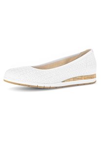 Gabor , Ballerina »FLORENZ«, Keilabsatz, Komfortschuh, Bequemschuh mit Flechtmuster, Weite G , weiß-geflochten , 36 , 36 , Hübscher Ballerina mit...