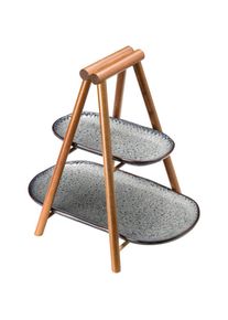 Leonardo, Etagere &raquo;MATERA&laquo; 30, 5 cm, anthrazit, Keramik, Massivholz, B/H/L: 34 cm x 8 cm, anthrazit