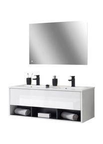 Places of Style , Badmöbel-Set »Studio Line, Bad im modernen Design, 2-teiliges Badezimmer«, (2 St.), Waschtisch und Spiegel, in zwei Farben...