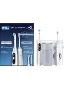 Oral-B , Munddusche »Oral Health Center«, mit iO Series 6 elektrische Zahnbürste , weiß , Kombiniert den runden Bürstenkopf von Oral-B mit sanften...
