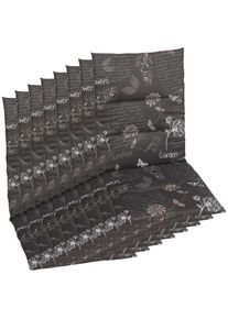 GO-DE, Sesselauflage &raquo;Amalfi&laquo; 118x48 cm, grau, Baumwolle, Polyester, Polyurethan, B/H/T: 48 cm x 4 cm x 118 cm, grau