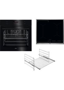 AEG , Backofen-Set »BPE535060B 944188762«, mit 1-fach-Teleskopauszug, Pyrolyse-Selbstreinigung , schwarz , Teleskopauszug