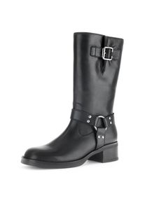 Gabor , Stiefel, Blockabsatz, Bikerstiefel, Langschaftsiefel mit Best Fitting , schwarz , 39 , 39 , Bikerstiefel mit modischen Zierriegel und Nieten