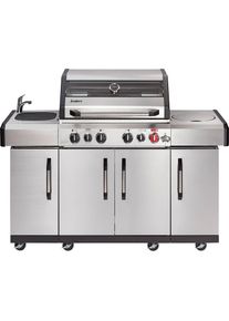 Enders , Gasgrill »Kansas II Pro 4 SIK Profi Turbo«, BxTxH: 153x64x118 cm , edelstahlfarben