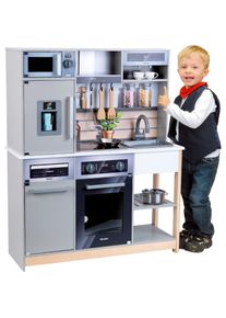 klein, Spielk&uuml;che &raquo;Miele K&uuml;che Family&laquo; mit Licht- und Sound, grau/wei&szlig;/schwarz, Holz, grau/wei&szlig;/schwarz